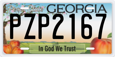 GA license plate PZP2167