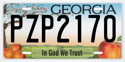 GA license plate PZP2170