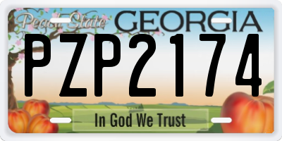 GA license plate PZP2174