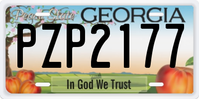 GA license plate PZP2177