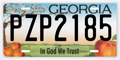 GA license plate PZP2185