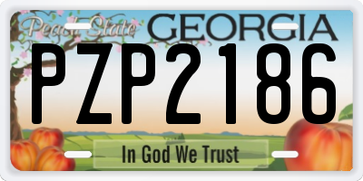 GA license plate PZP2186