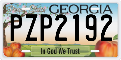 GA license plate PZP2192