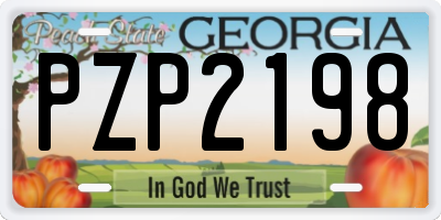 GA license plate PZP2198