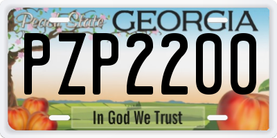 GA license plate PZP2200