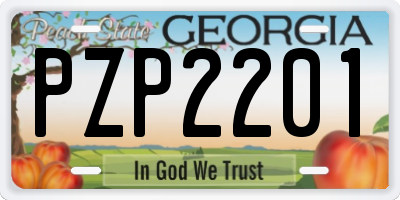 GA license plate PZP2201