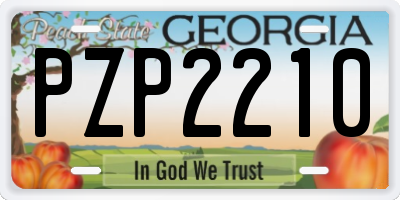 GA license plate PZP2210