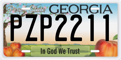 GA license plate PZP2211