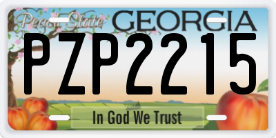 GA license plate PZP2215