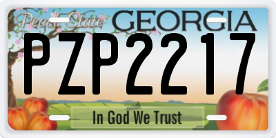 GA license plate PZP2217