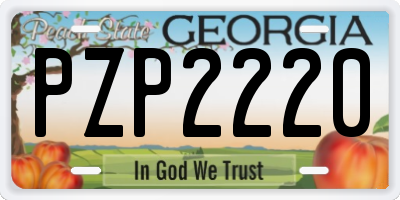 GA license plate PZP2220