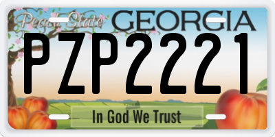 GA license plate PZP2221