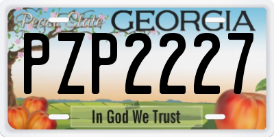 GA license plate PZP2227