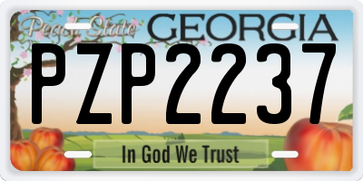 GA license plate PZP2237