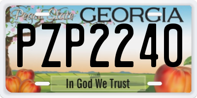 GA license plate PZP2240