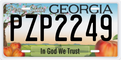 GA license plate PZP2249