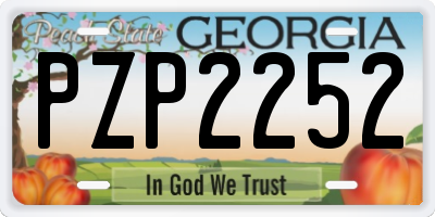 GA license plate PZP2252