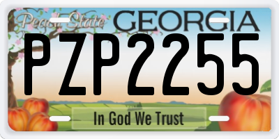 GA license plate PZP2255