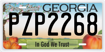 GA license plate PZP2268
