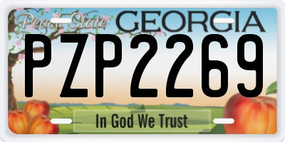 GA license plate PZP2269