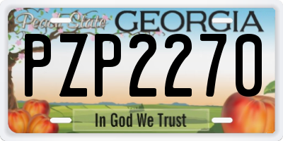 GA license plate PZP2270