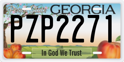 GA license plate PZP2271