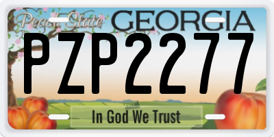 GA license plate PZP2277