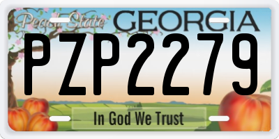 GA license plate PZP2279
