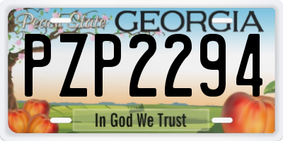 GA license plate PZP2294