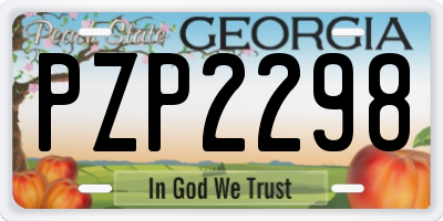 GA license plate PZP2298