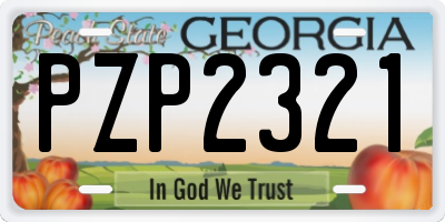 GA license plate PZP2321