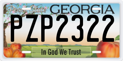 GA license plate PZP2322