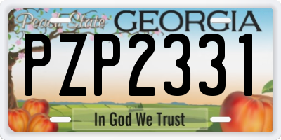 GA license plate PZP2331