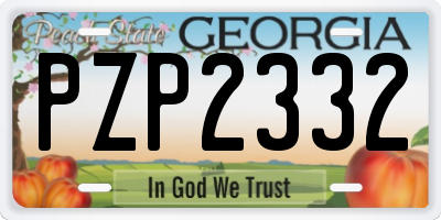 GA license plate PZP2332