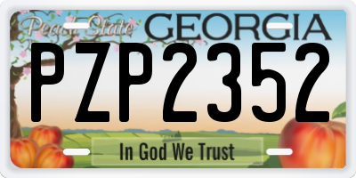 GA license plate PZP2352