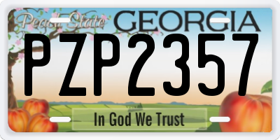 GA license plate PZP2357
