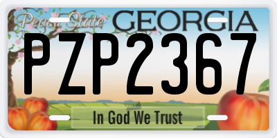 GA license plate PZP2367