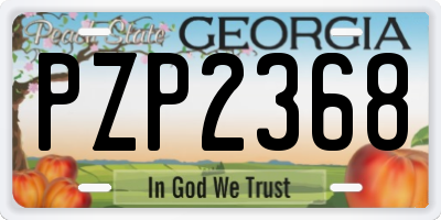 GA license plate PZP2368