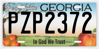 GA license plate PZP2372