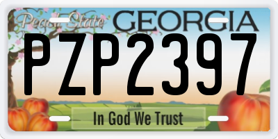 GA license plate PZP2397