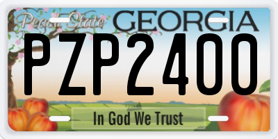 GA license plate PZP2400