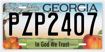 GA license plate PZP2407