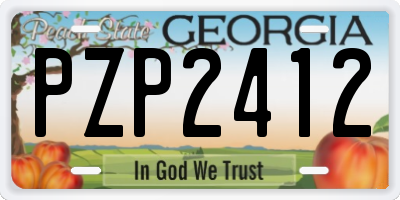 GA license plate PZP2412