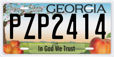 GA license plate PZP2414