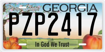 GA license plate PZP2417