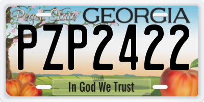 GA license plate PZP2422