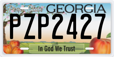 GA license plate PZP2427
