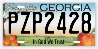 GA license plate PZP2428