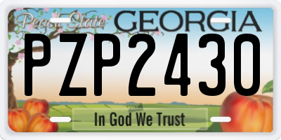 GA license plate PZP2430