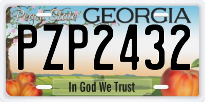 GA license plate PZP2432